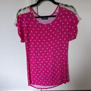 Papermoon pink top with lace